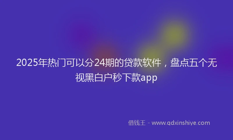 2025年热门可以分24期的贷款软件，盘点五个无视黑白户秒下款app