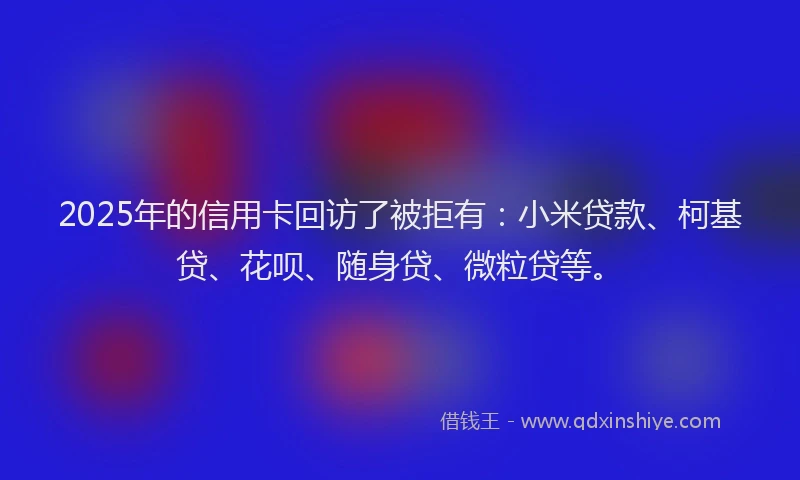2025年的信用卡回访了被拒有：小米贷款、柯基贷、花呗、随身贷、微粒贷等。