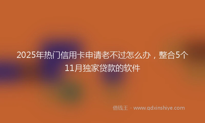 2025年热门信用卡申请老不过怎么办，整合5个11月独家贷款的软件