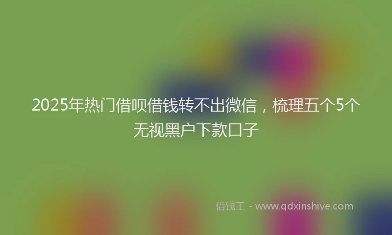 2025年热门借呗借钱转不出微信，梳理五个5个无视黑户下款口子