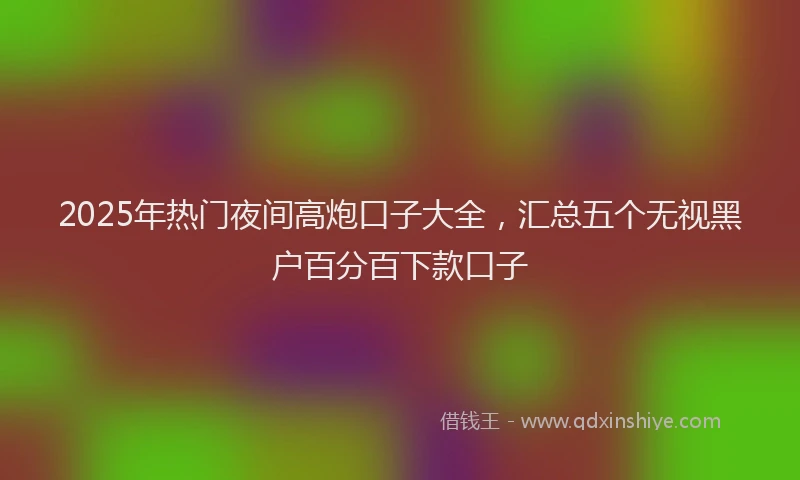 2025年热门夜间高炮口子大全，汇总五个无视黑户百分百下款口子