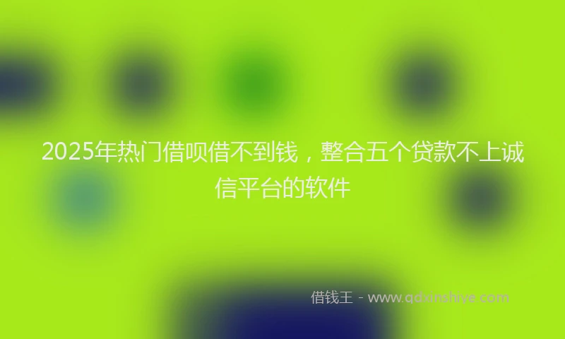 2025年热门借呗借不到钱，整合五个贷款不上诚信平台的软件