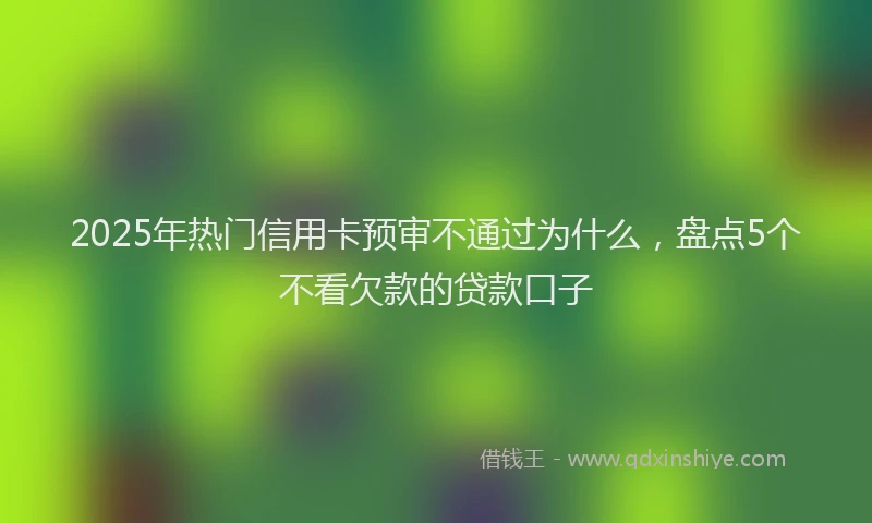 2025年热门信用卡预审不通过为什么，盘点5个不看欠款的贷款口子