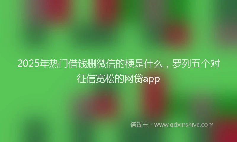 2025年热门借钱删微信的梗是什么，罗列五个对征信宽松的网贷app