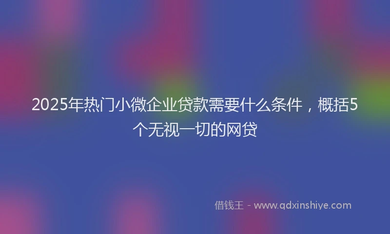 2025年热门小微企业贷款需要什么条件，概括5个无视一切的网贷