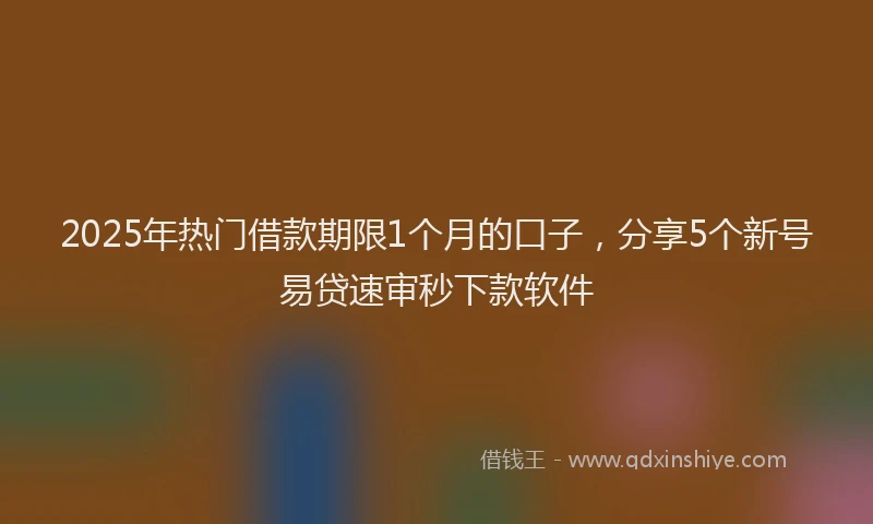 2025年热门借款期限1个月的口子，分享5个新号易贷速审秒下款软件
