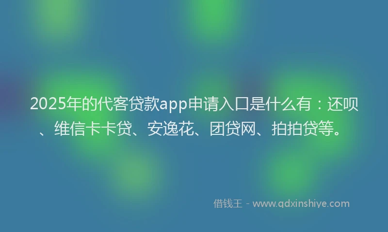 2025年的代客贷款app申请入口是什么有：还呗、维信卡卡贷、安逸花、团贷网、拍拍贷等。