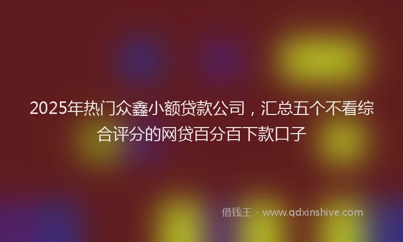 2025年热门众鑫小额贷款公司，汇总五个不看综合评分的网贷百分百下款口子
