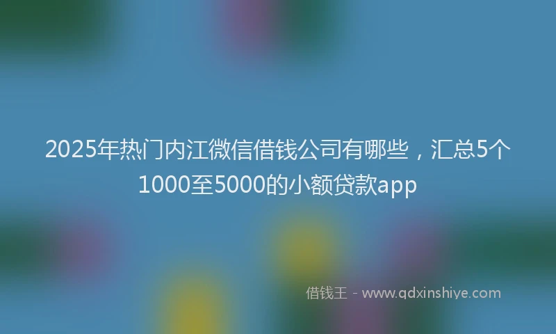 2025年热门内江微信借钱公司有哪些，汇总5个1000至5000的小额贷款app