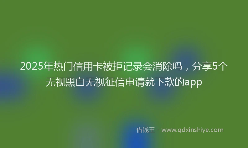 2025年热门信用卡被拒记录会消除吗，分享5个无视黑白无视征信申请就下款的app