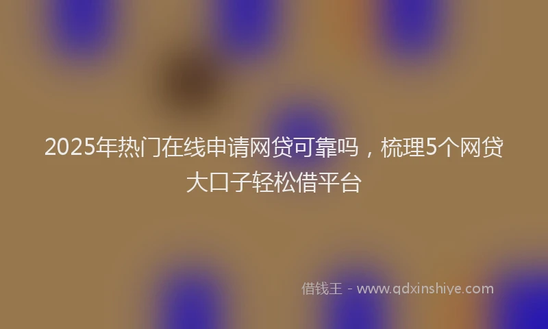 2025年热门在线申请网贷可靠吗，梳理5个网贷大口子轻松借平台