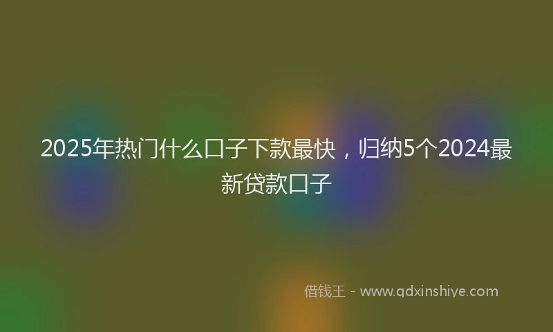 2025年热门什么口子下款最快，归纳5个2024最新贷款口子