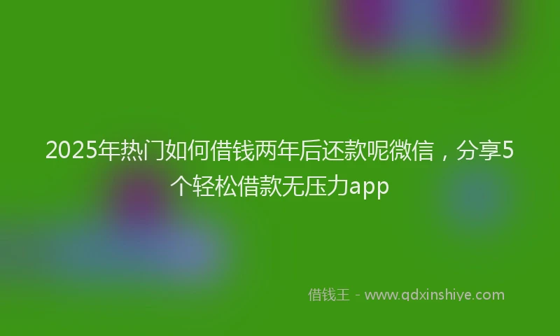 2025年热门如何借钱两年后还款呢微信，分享5个轻松借款无压力app