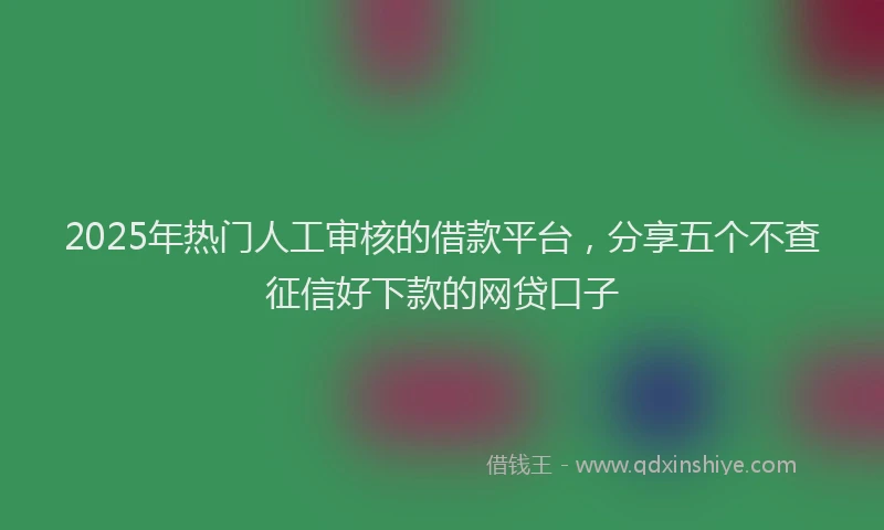 2025年热门人工审核的借款平台，分享五个不查征信好下款的网贷口子