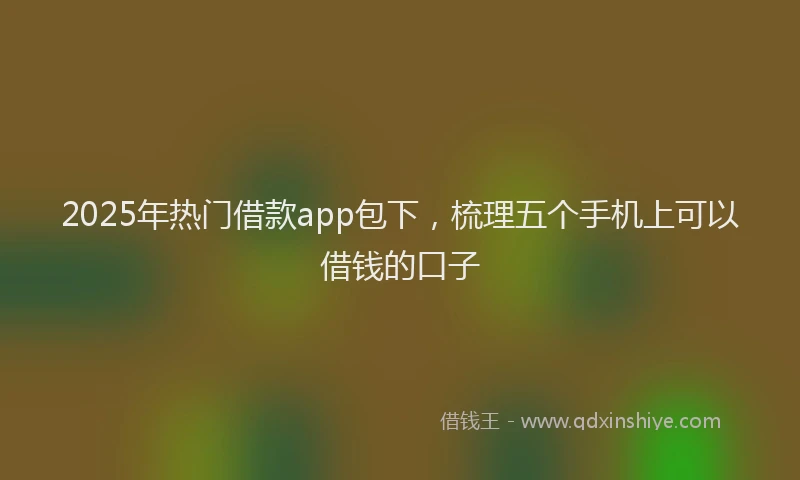 2025年热门借款app包下，梳理五个手机上可以借钱的口子