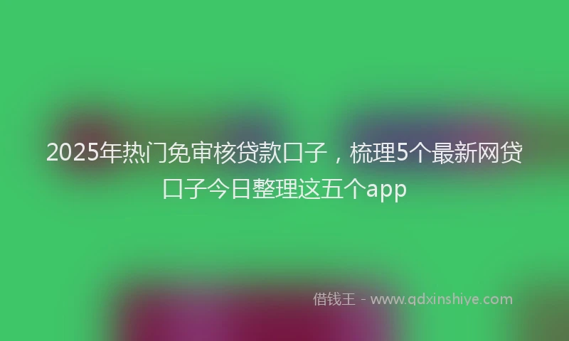 2025年热门免审核贷款口子，梳理5个最新网贷口子今日整理这五个app