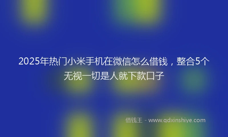 2025年热门小米手机在微信怎么借钱，整合5个无视一切是人就下款口子