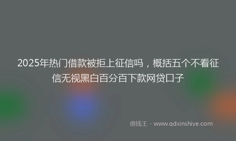 2025年热门借款被拒上征信吗，概括五个不看征信无视黑白百分百下款网贷口子