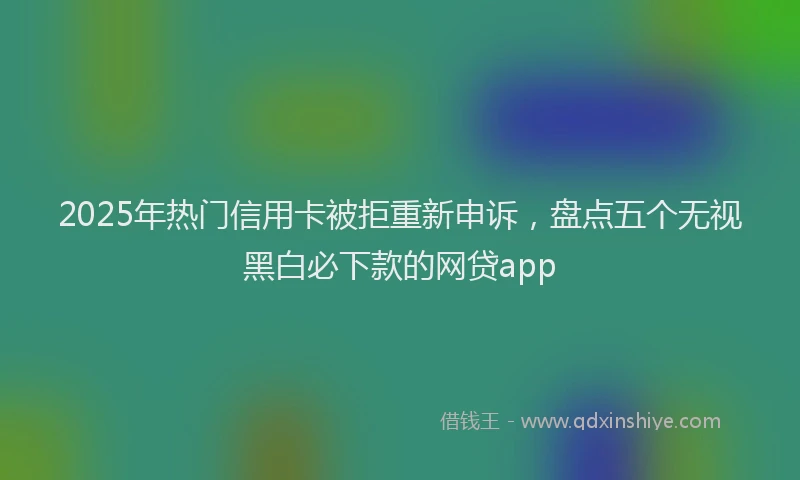 2025年热门信用卡被拒重新申诉，盘点五个无视黑白必下款的网贷app