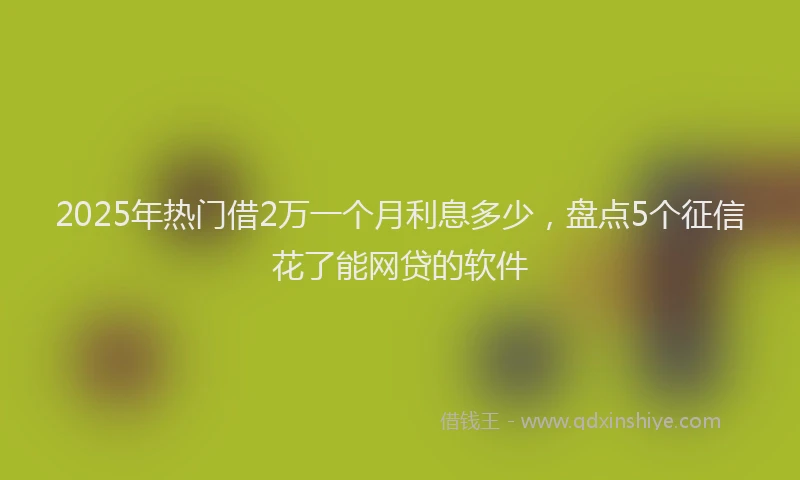 2025年热门借2万一个月利息多少，盘点5个征信花了能网贷的软件