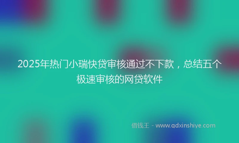 2025年热门小瑞快贷审核通过不下款，总结五个极速审核的网贷软件