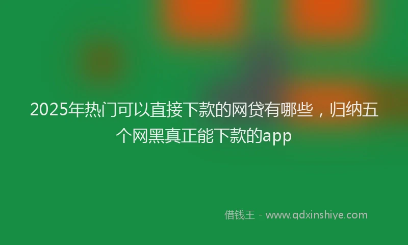 2025年热门可以直接下款的网贷有哪些，归纳五个网黑真正能下款的app