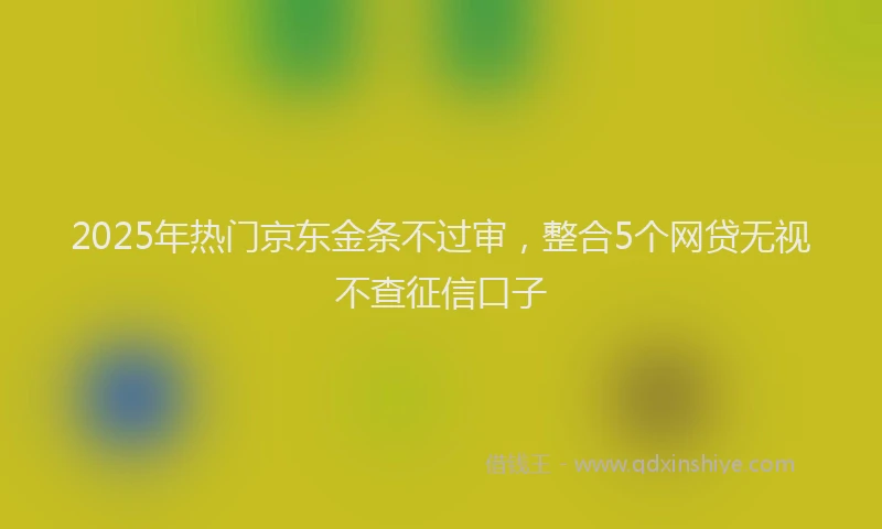 2025年热门京东金条不过审，整合5个网贷无视不查征信口子