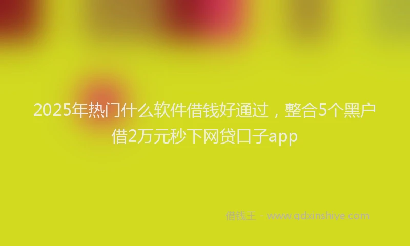 2025年热门什么软件借钱好通过，整合5个黑户借2万元秒下网贷口子app