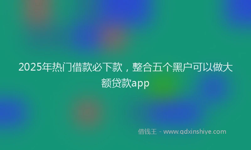 2025年热门借款必下款，整合五个黑户可以做大额贷款app