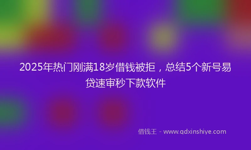 2025年热门刚满18岁借钱被拒，总结5个新号易贷速审秒下款软件