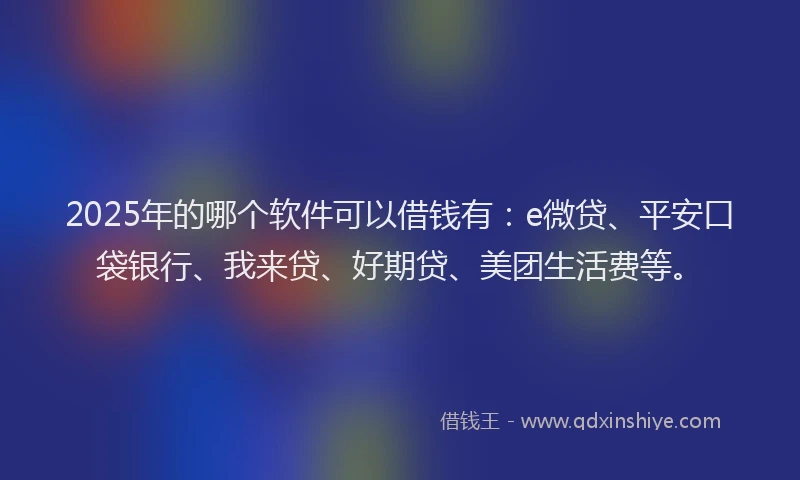 2025年的哪个软件可以借钱有：e微贷、平安口袋银行、我来贷、好期贷、美团生活费等。