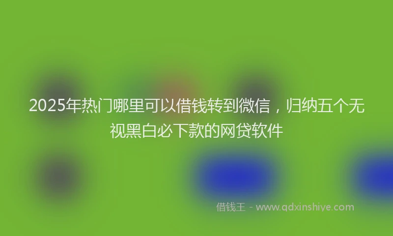 2025年热门哪里可以借钱转到微信，归纳五个无视黑白必下款的网贷软件