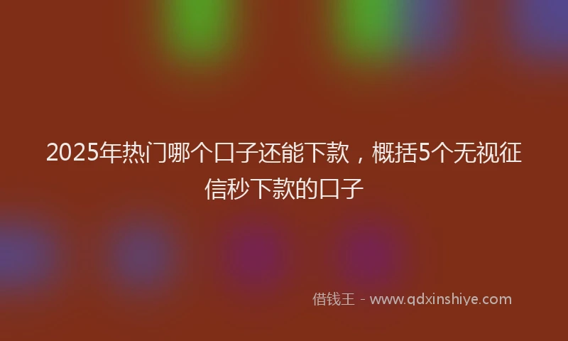 2025年热门哪个口子还能下款，概括5个无视征信秒下款的口子