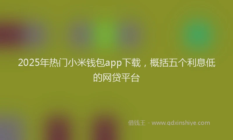 2025年热门小米钱包app下载，概括五个利息低的网贷平台