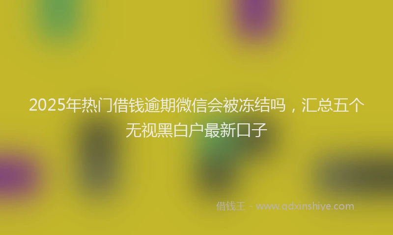2025年热门借钱逾期微信会被冻结吗，汇总五个无视黑白户最新口子