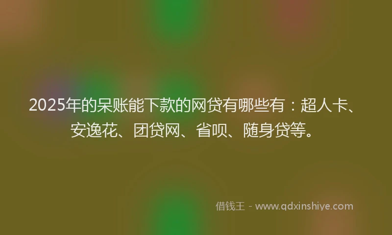 2025年的呆账能下款的网贷有哪些有：超人卡、安逸花、团贷网、省呗、随身贷等。