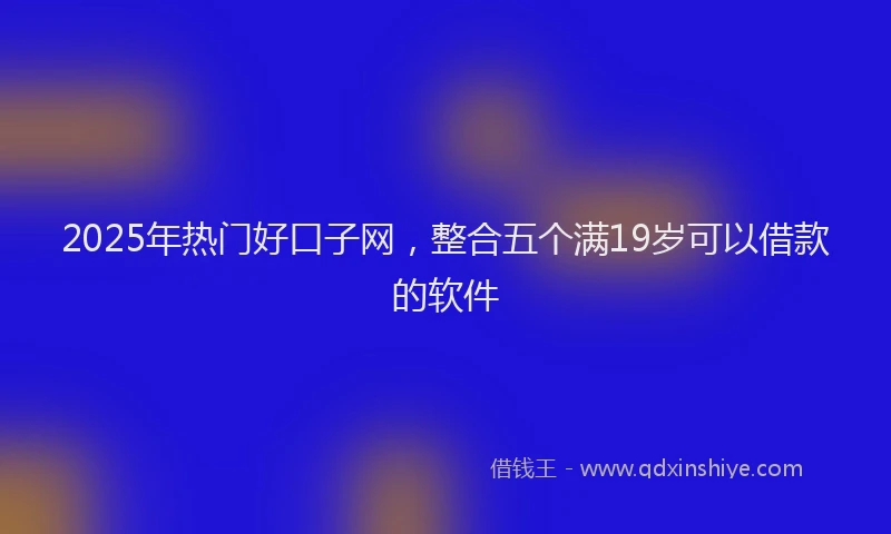 2025年热门好口子网，整合五个满19岁可以借款的软件
