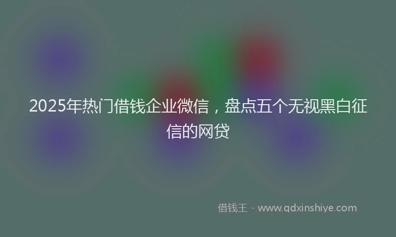 2025年热门借钱企业微信，盘点五个无视黑白征信的网贷