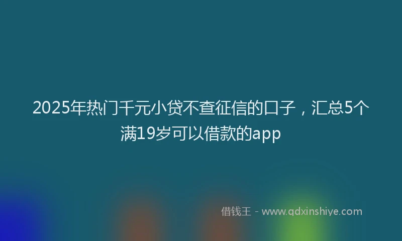 2025年热门千元小贷不查征信的口子，汇总5个满19岁可以借款的app
