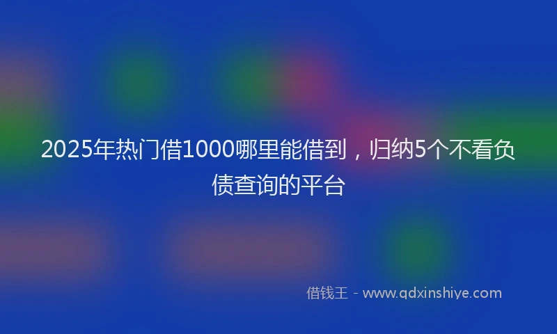 2025年热门借1000哪里能借到，归纳5个不看负债查询的平台