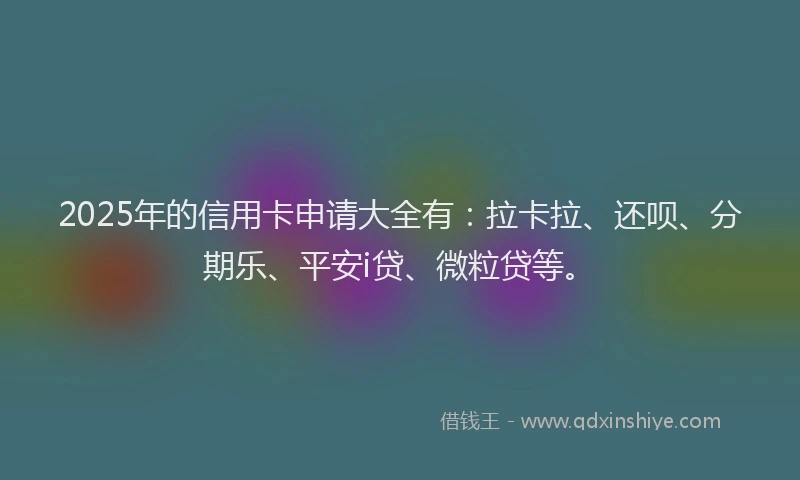 2025年的信用卡申请大全有：拉卡拉、还呗、分期乐、平安i贷、微粒贷等。