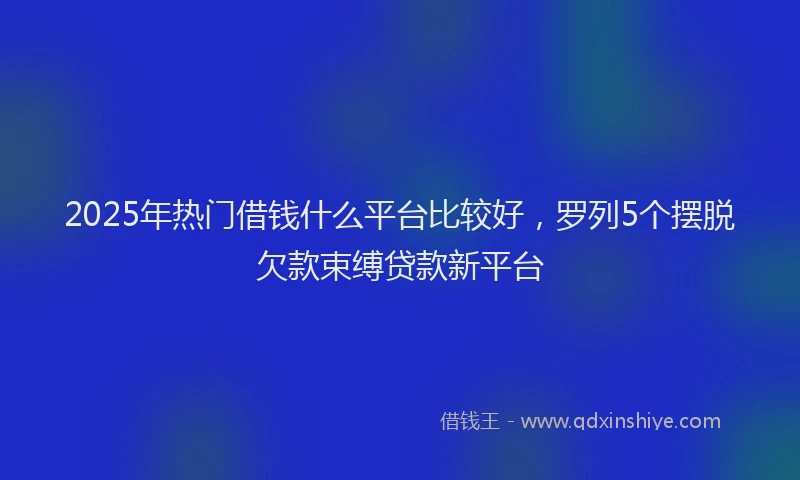 2025年热门借钱什么平台比较好，罗列5个摆脱欠款束缚贷款新平台