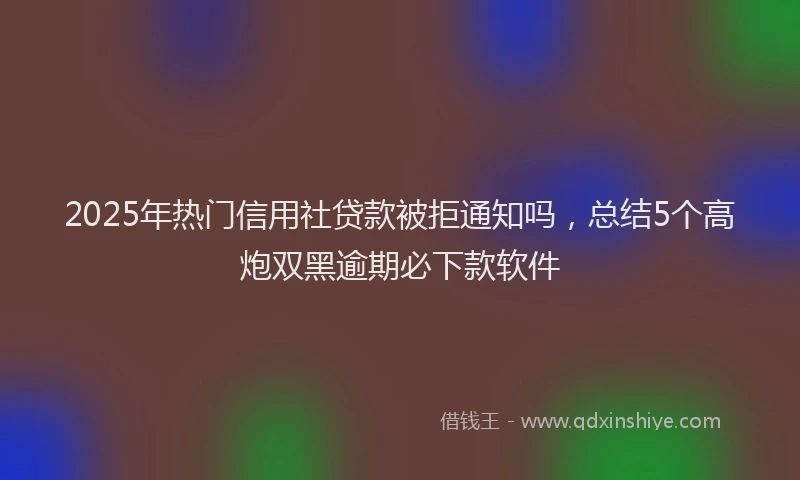 2025年热门信用社贷款被拒通知吗，总结5个高炮双黑逾期必下款软件