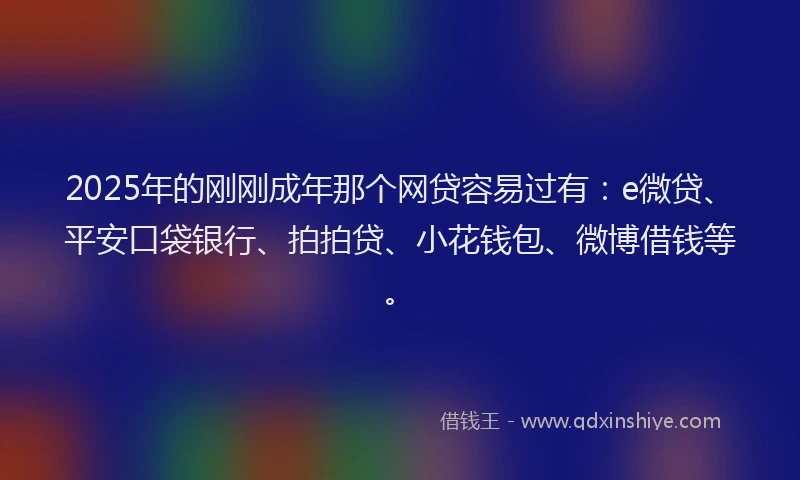 2025年的刚刚成年那个网贷容易过有：e微贷、平安口袋银行、拍拍贷、小花钱包、微博借钱等。