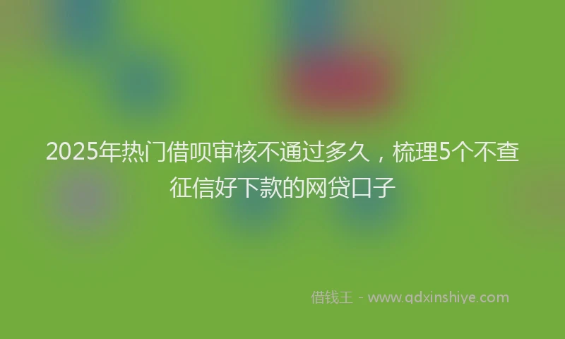 2025年热门借呗审核不通过多久，梳理5个不查征信好下款的网贷口子