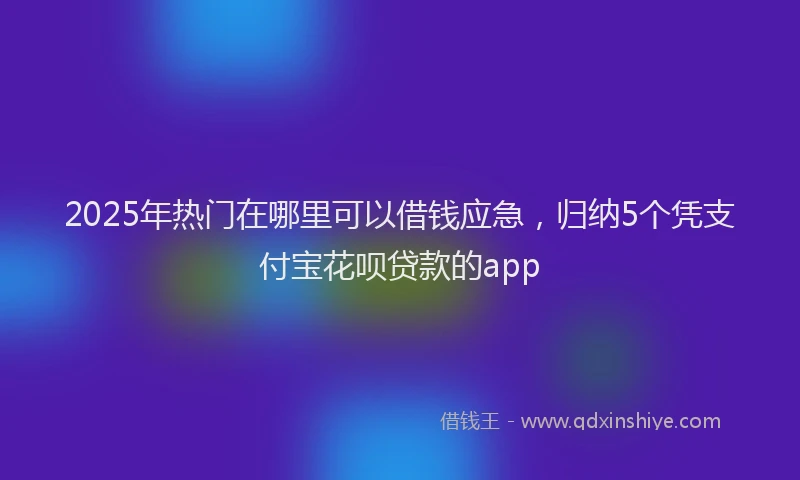 2025年热门在哪里可以借钱应急，归纳5个凭支付宝花呗贷款的app