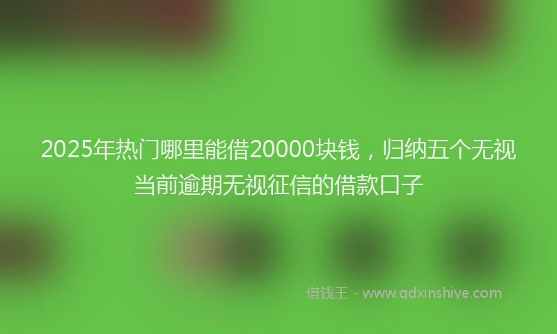 2025年热门哪里能借20000块钱，归纳五个无视当前逾期无视征信的借款口子