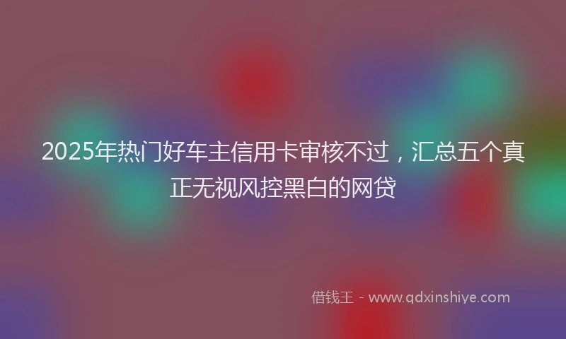 2025年热门好车主信用卡审核不过，汇总五个真正无视风控黑白的网贷