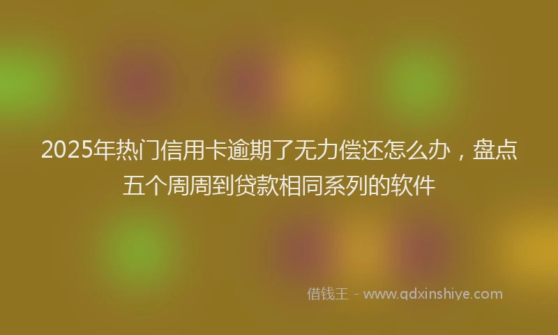 2025年热门信用卡逾期了无力偿还怎么办，盘点五个周周到贷款相同系列的软件