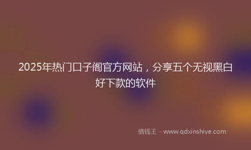 2025年热门口子阁官方网站，分享五个无视黑白好下款的软件
